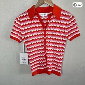 Ronny Kobo Tallys Knit Colorful Retro Top Small